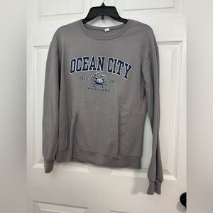 Ocean City Maryland Men's Gray Crewneck Sweatshirt
